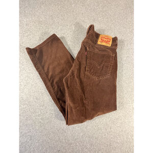 Levis 505 Corduroy Pants Brown 33x30 Straight Fit Classic Casual Mens
